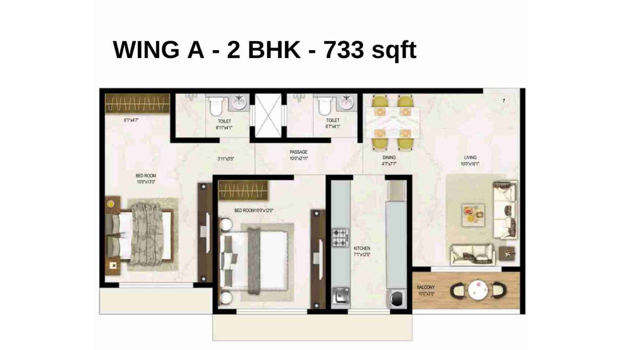 Ambit-Vista-Floor-Plan-Wing-A-2-BHK-733-sqft