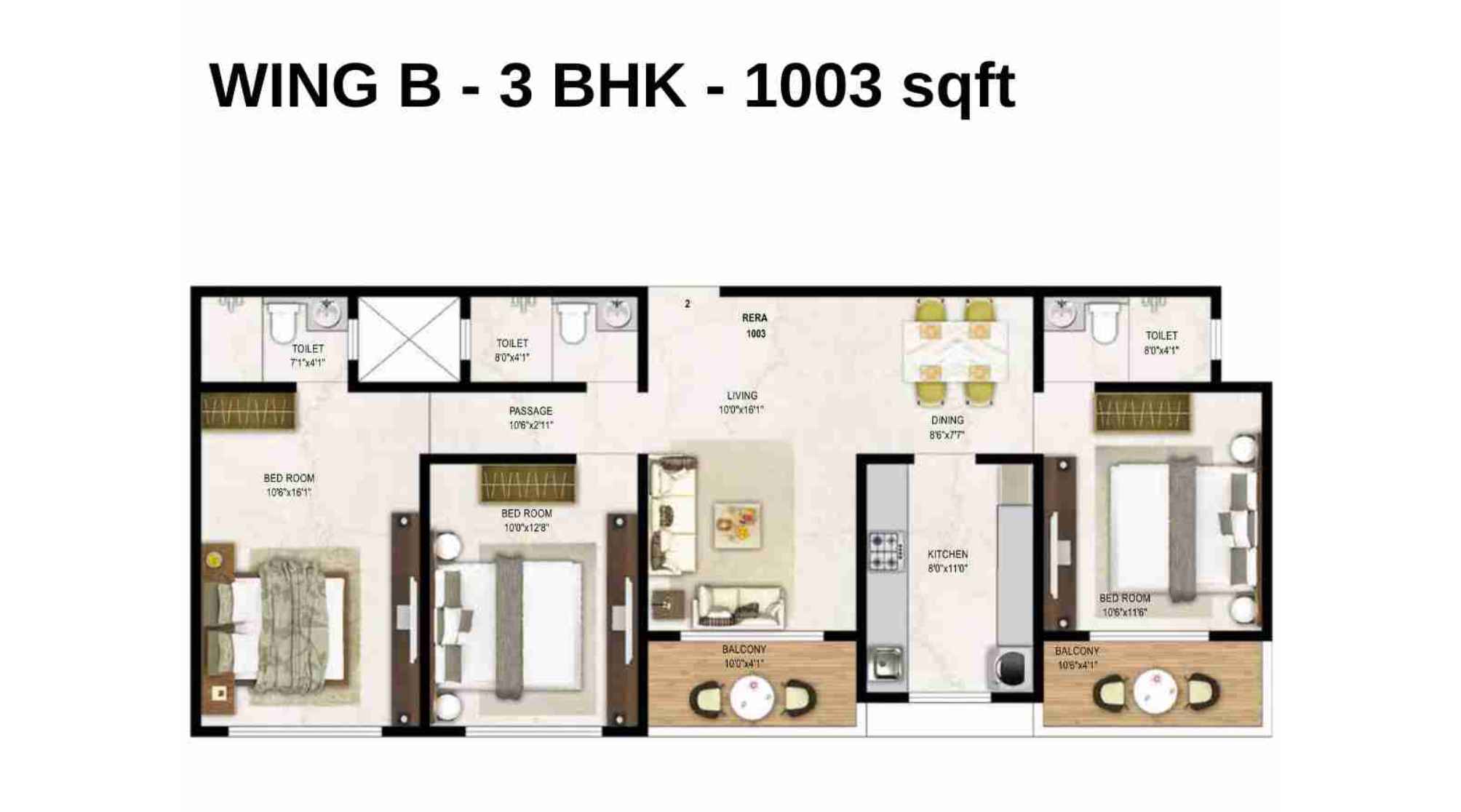 Ambit-Vista-Floor-Plan-Wing-B-3-BHK-1003-sqft