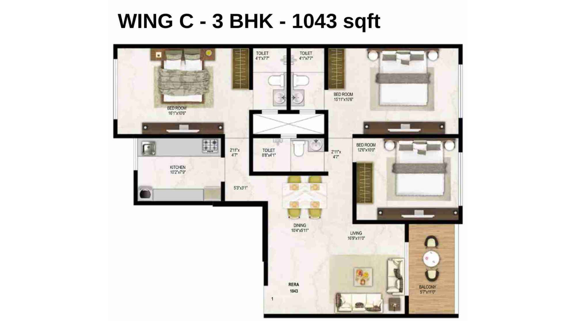Ambit-Vista-Floor-Plan-Wing-C-3-BHK-1043-sqft